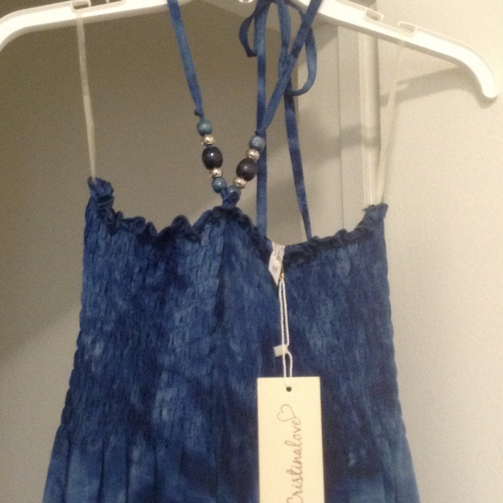 Sleeveless maxi summer dress cobalt